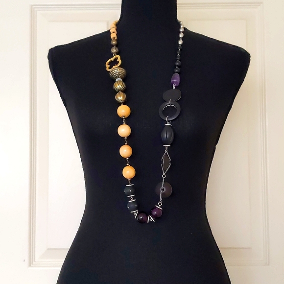 NWT. The Limited Multiple Shapes/Colors/Materials Chained Necklace. - Picture 1 of 5